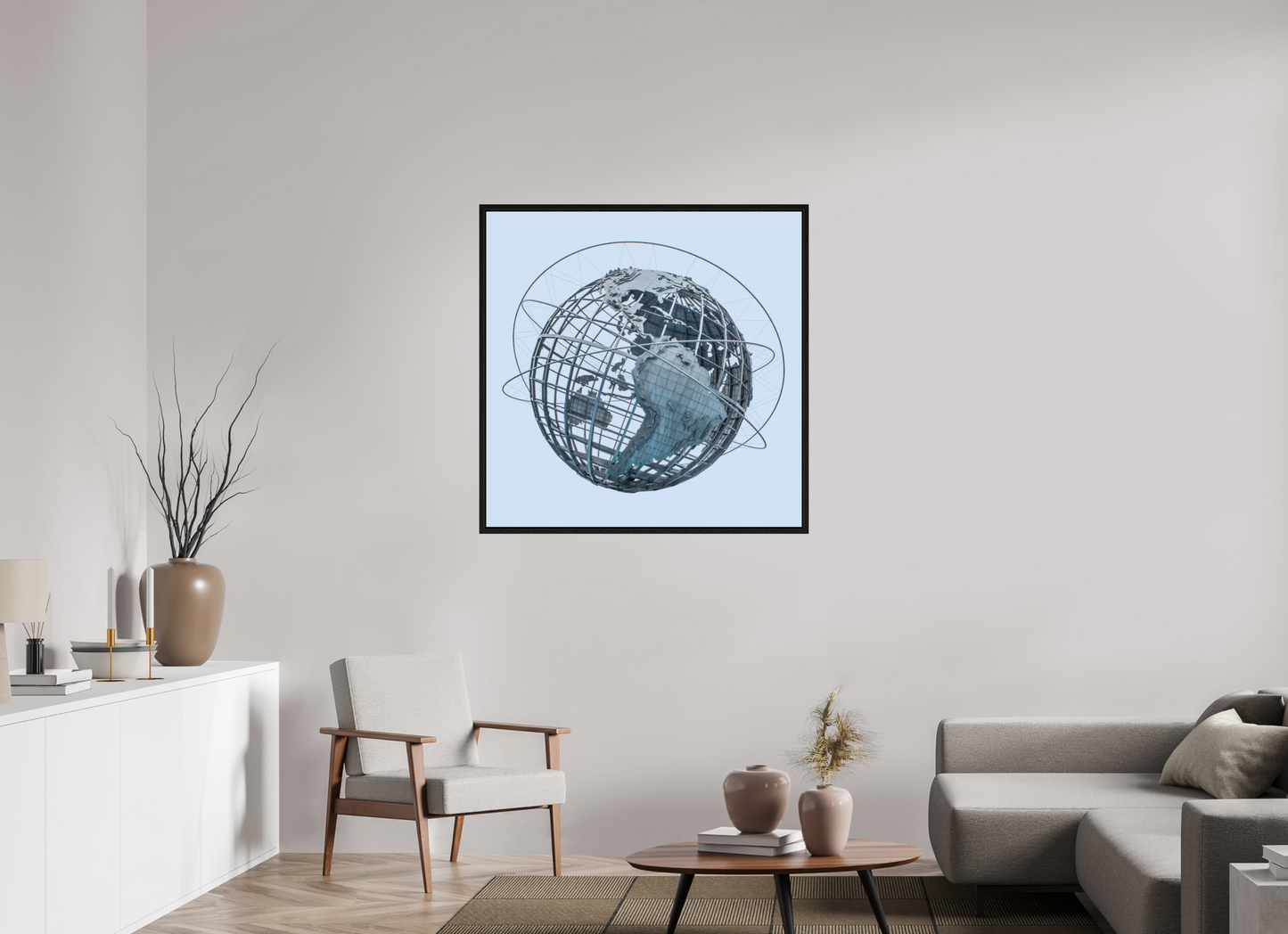 40 x 40″, Floater Frame Unisphere