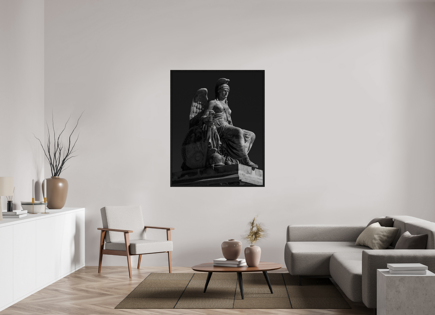 43 x 53.7″, Floater Frame Allegory Statue of Victorious France