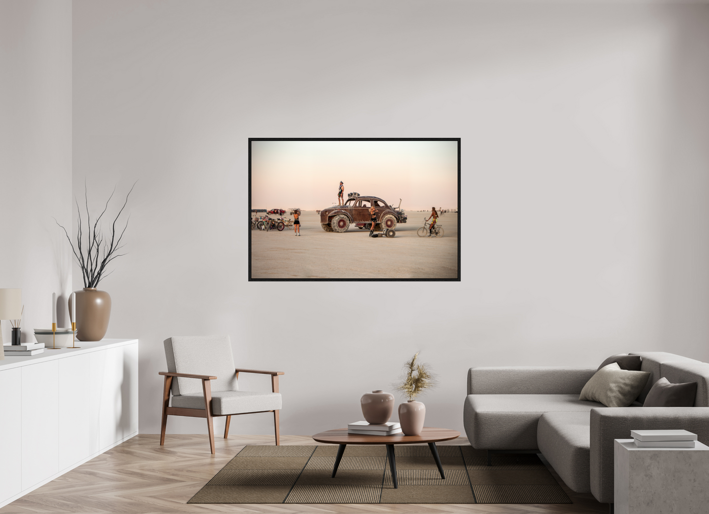 60 x 40″, Floater Frame Burning Man - Art Car Large VW - Full Frame
