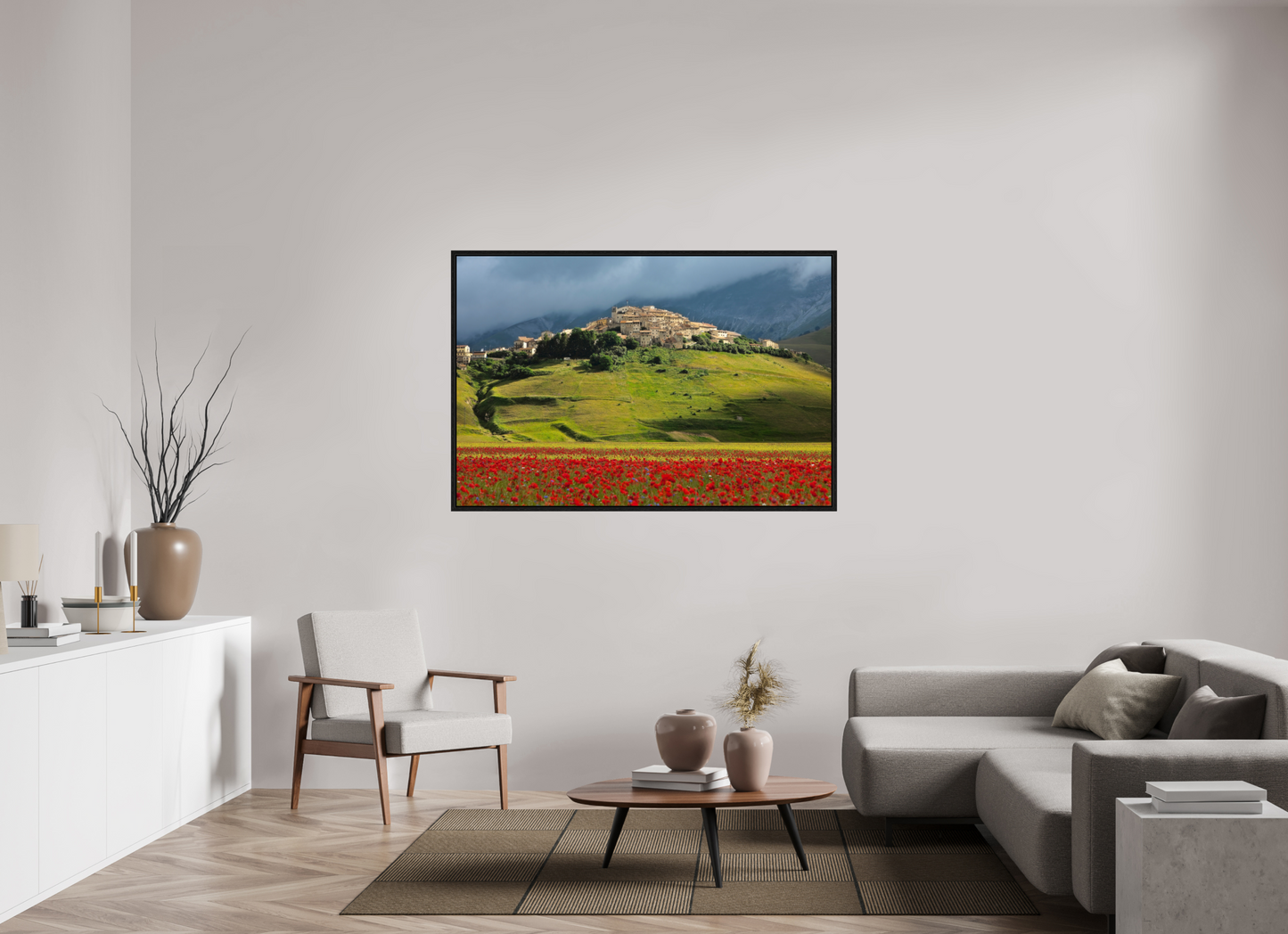 60 x 40″, Floater Frame Castelucci, Umbrian Landscape