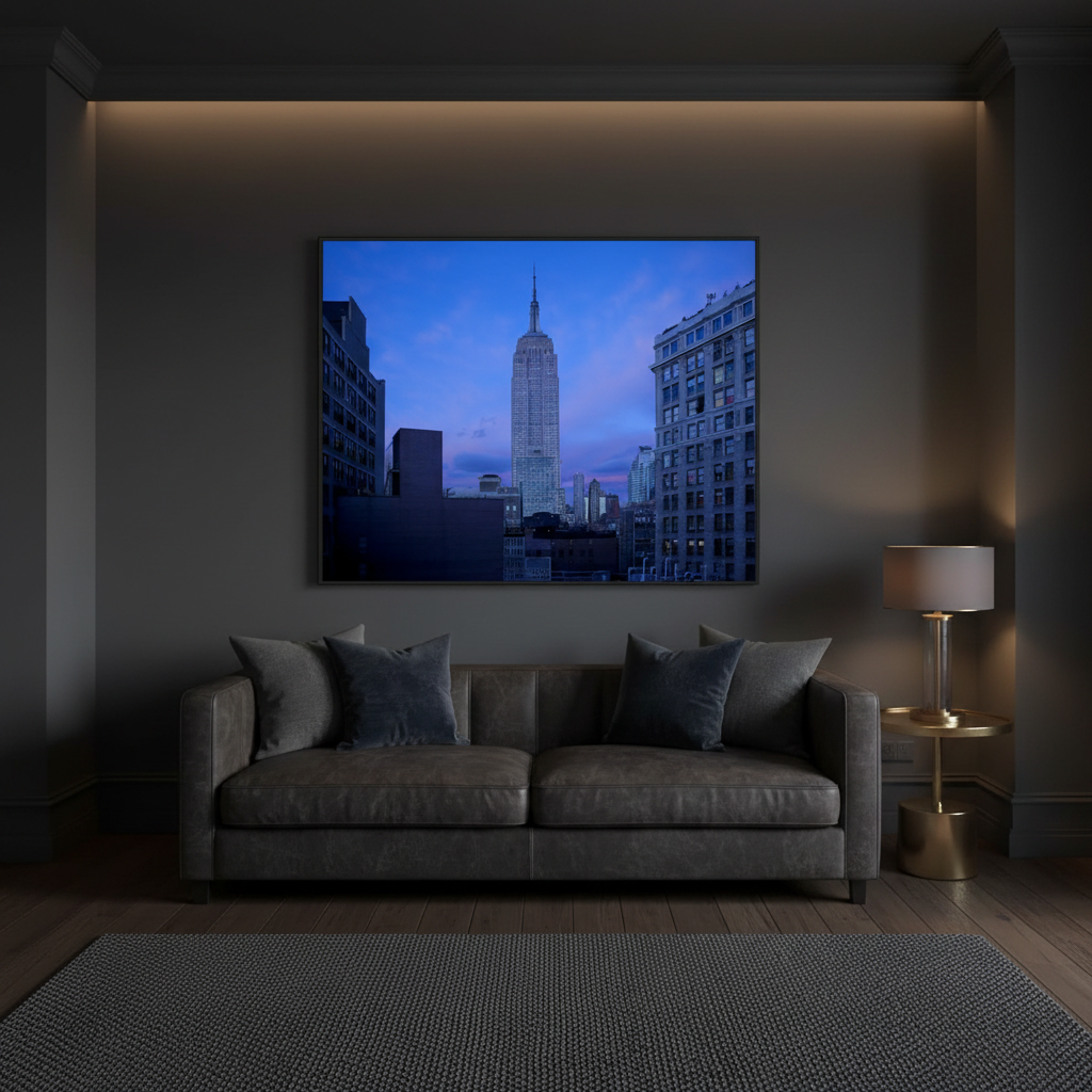 Empire State Building at Dusk Room Mockup