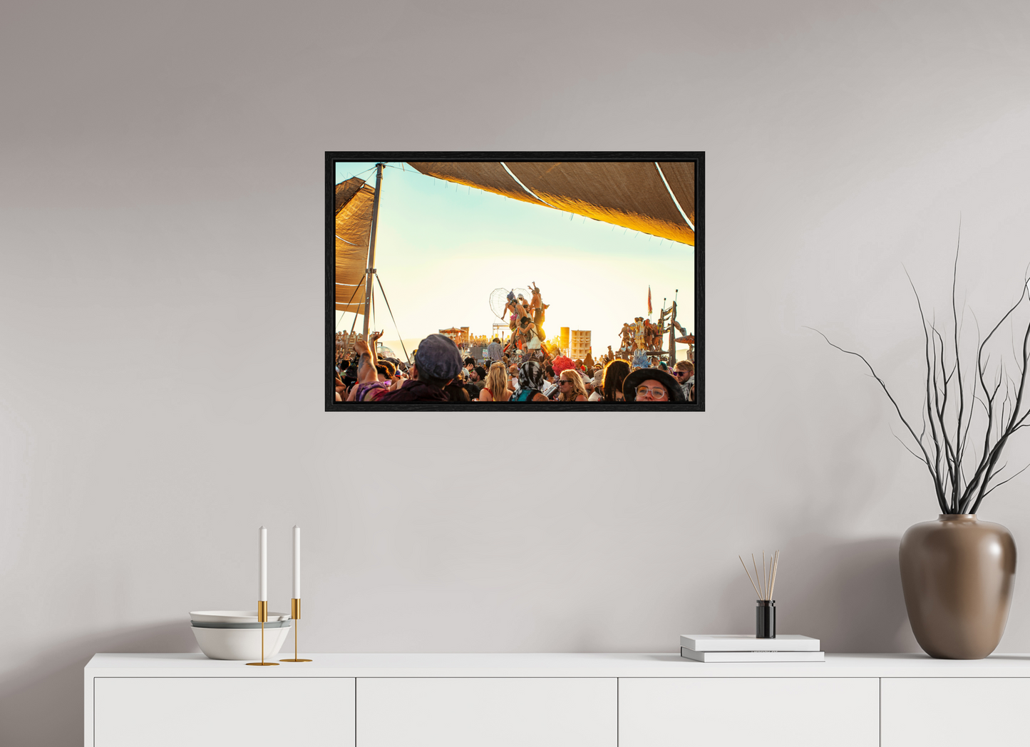 30 x 20″, Floater Frame Burning Man - Gathering