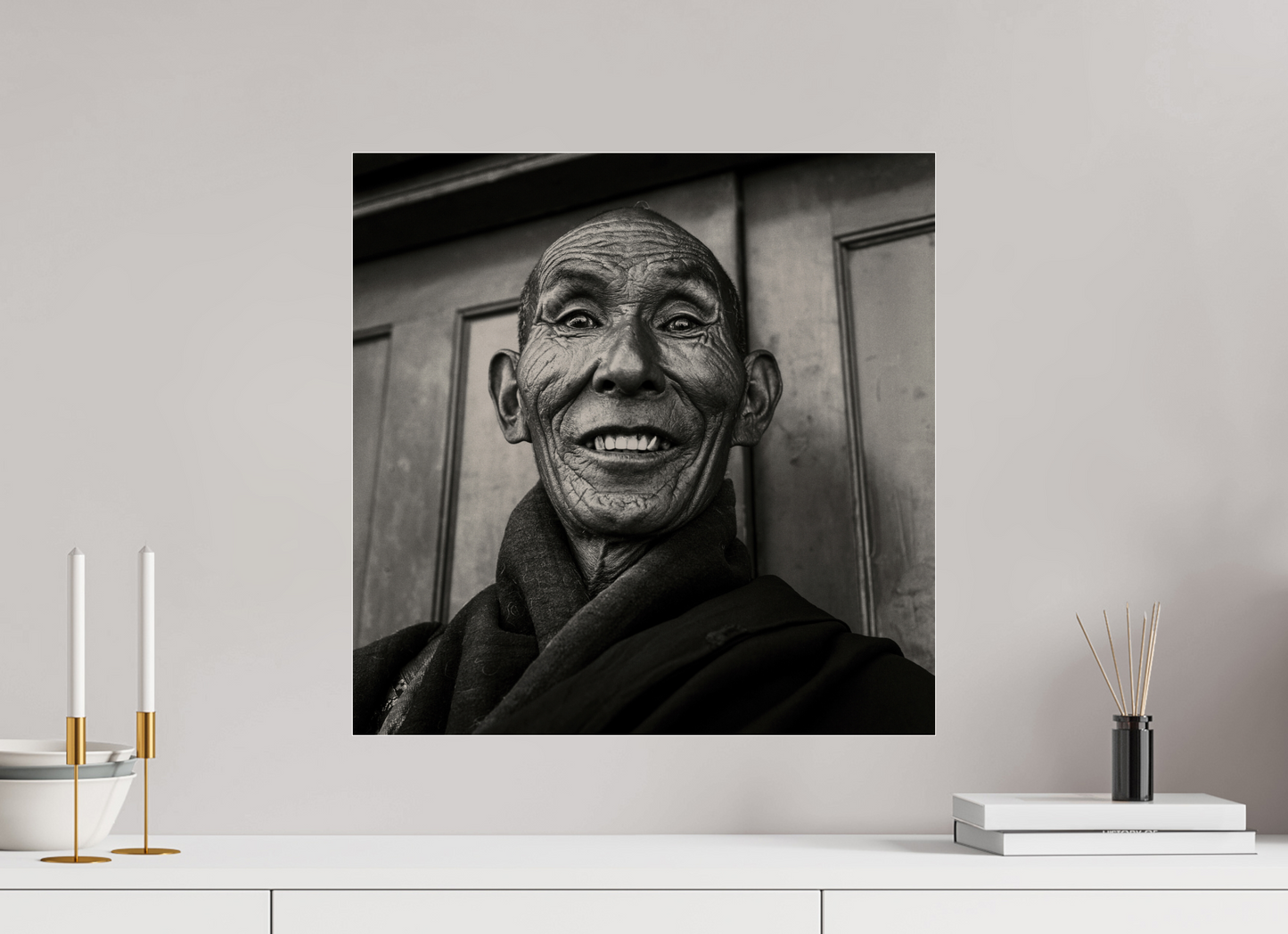 20 x 20″, Frameless Acrylic Glass Reincarnated Tibetan Monk