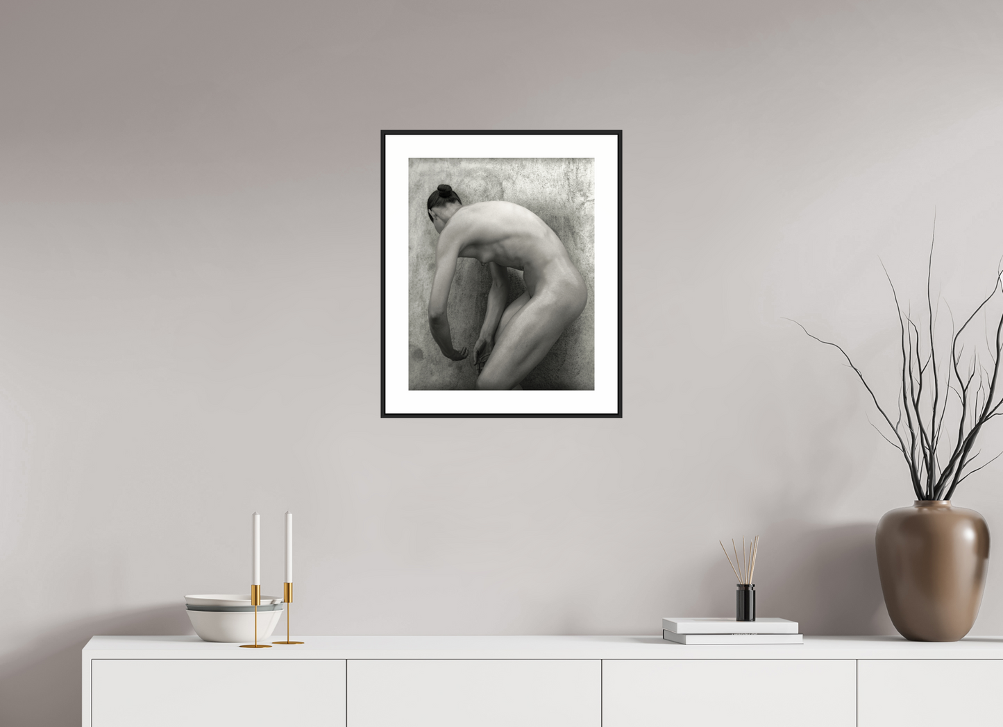 16 x 20″, Black Matte Frame Nude 60