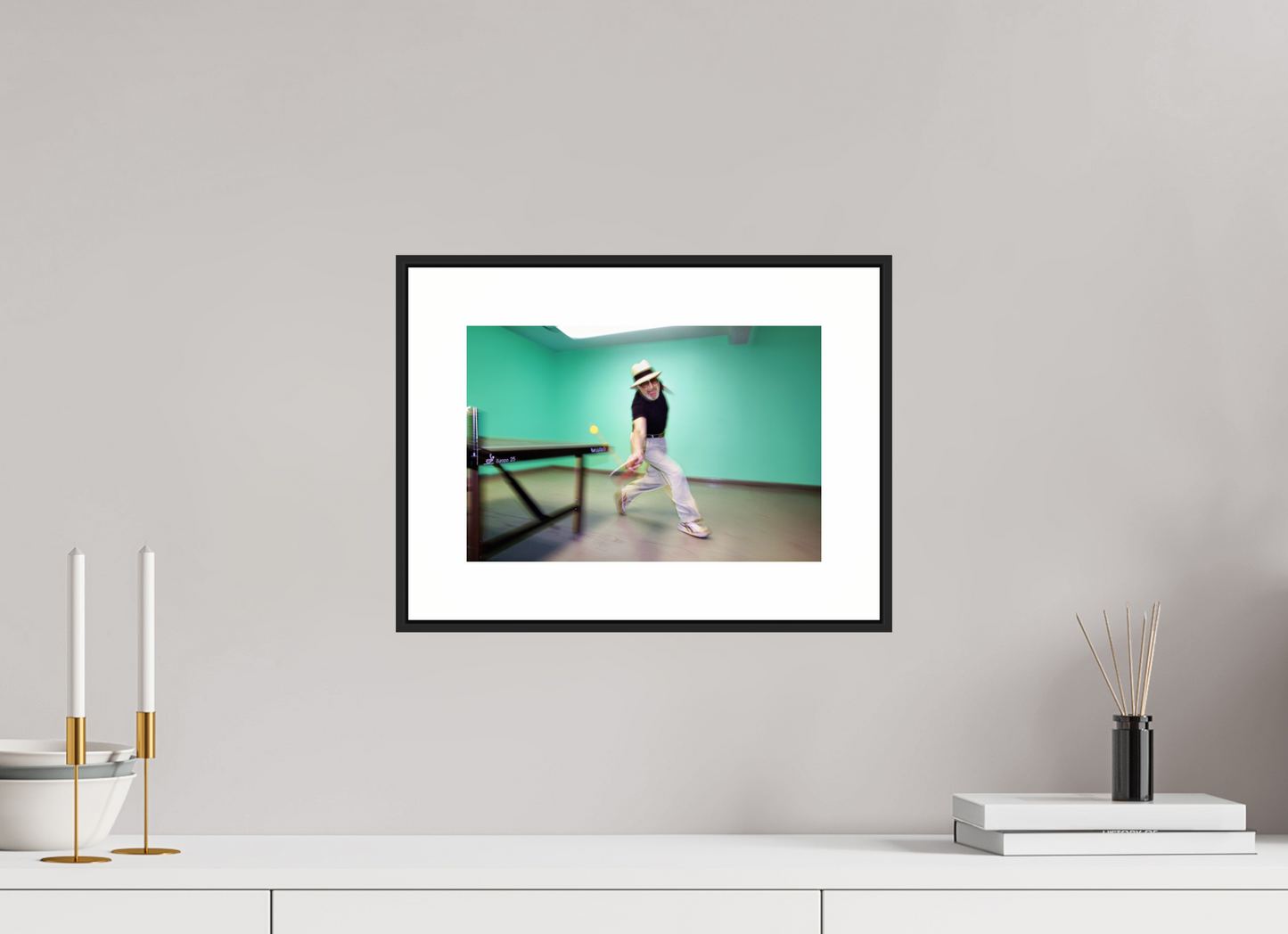 12 x 8″, Black Matte Frame Marty Reisman