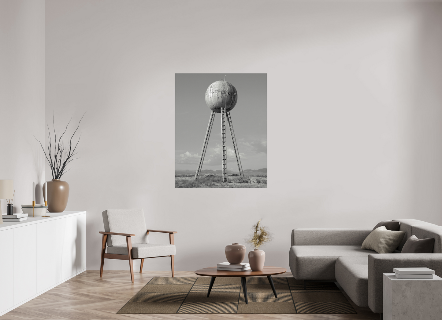 43 x 53.7″, Frameless Acrylic Glass Spherical Water Tower