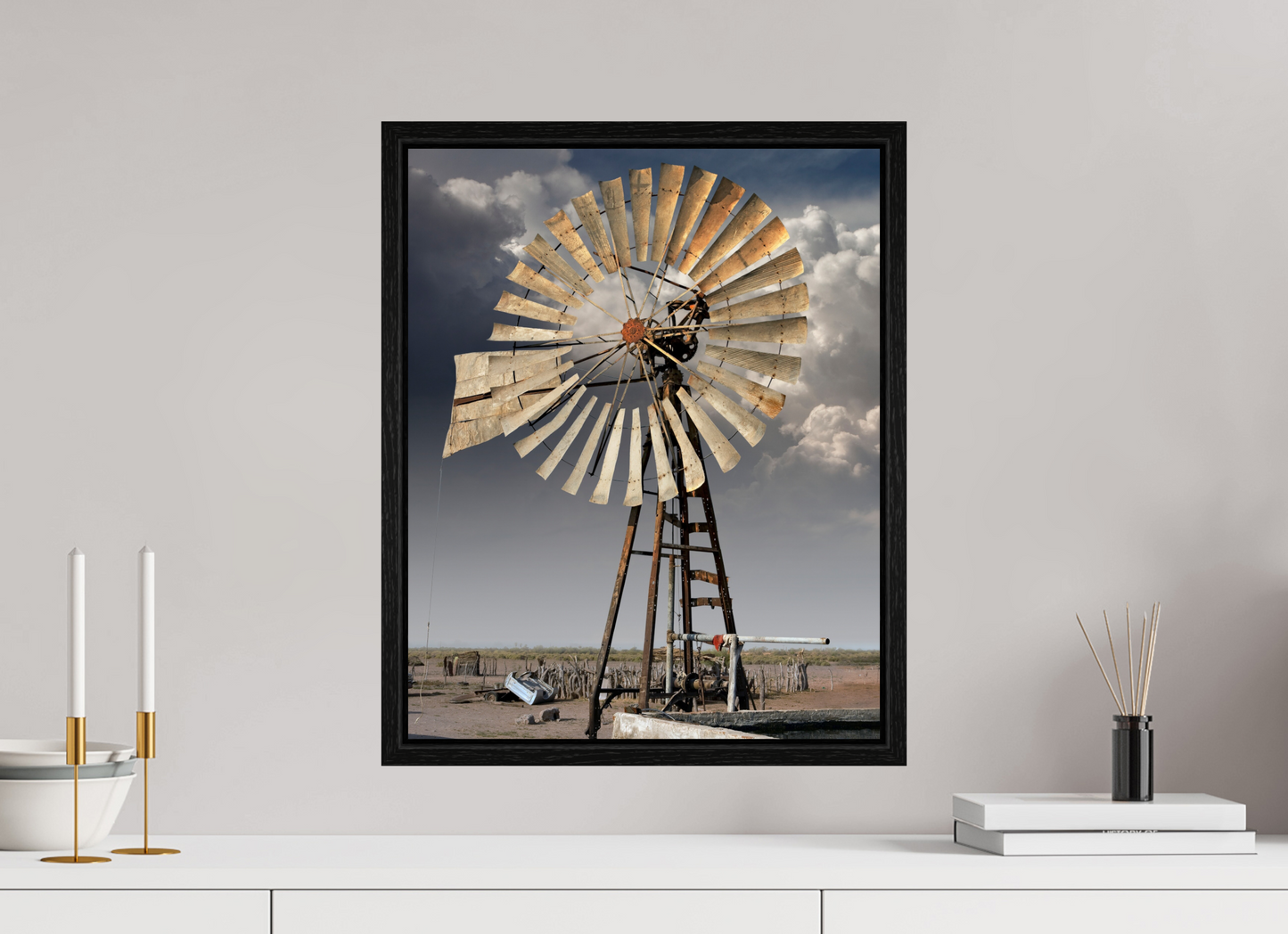 16 x 20″, Floater Frame Water Wheel