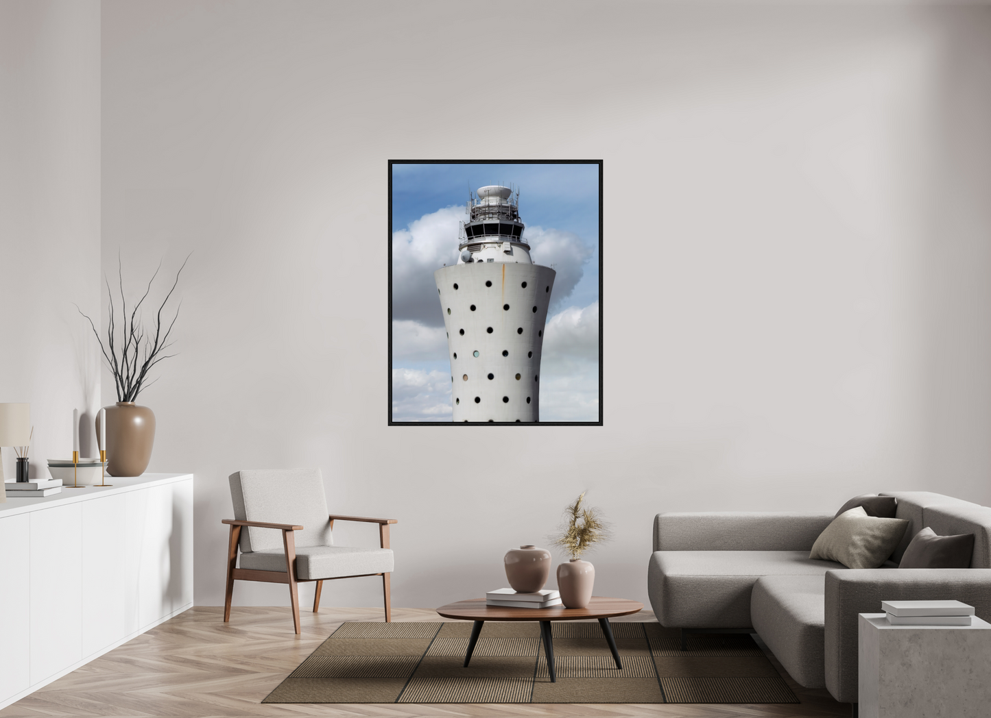 43 x 53.7″, Floater Frame Air Traffic Tower