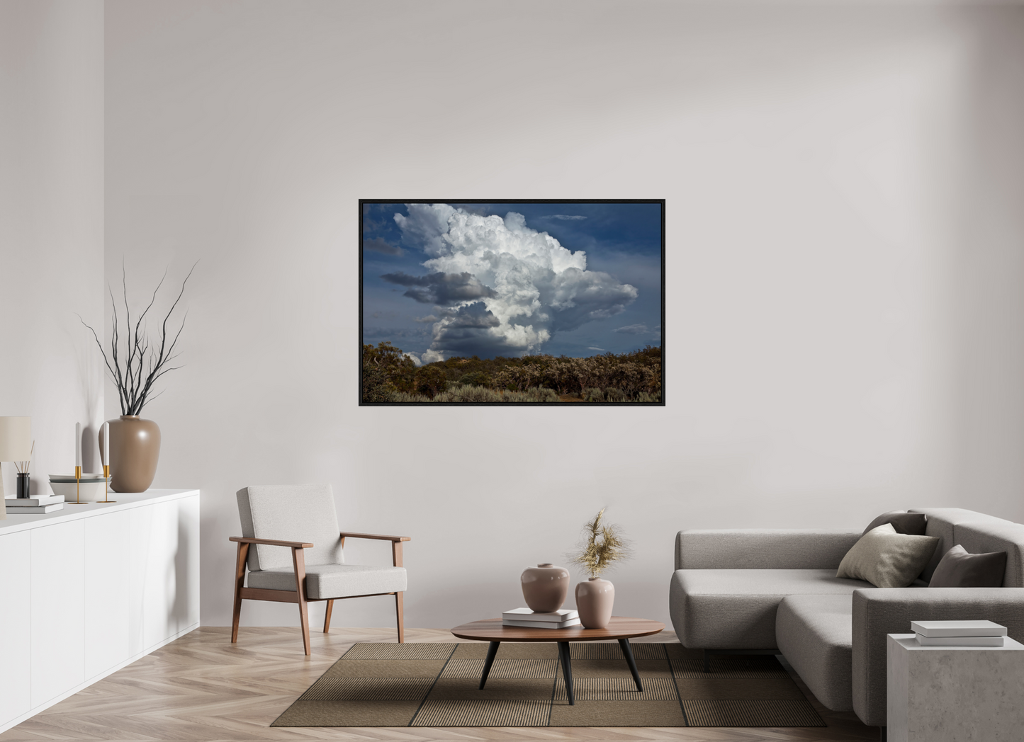 60 x 40″, Floater Frame Billowing Clouds