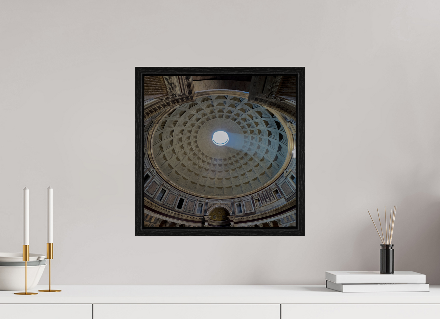 15 x 15″, Floater Frame Pantheon