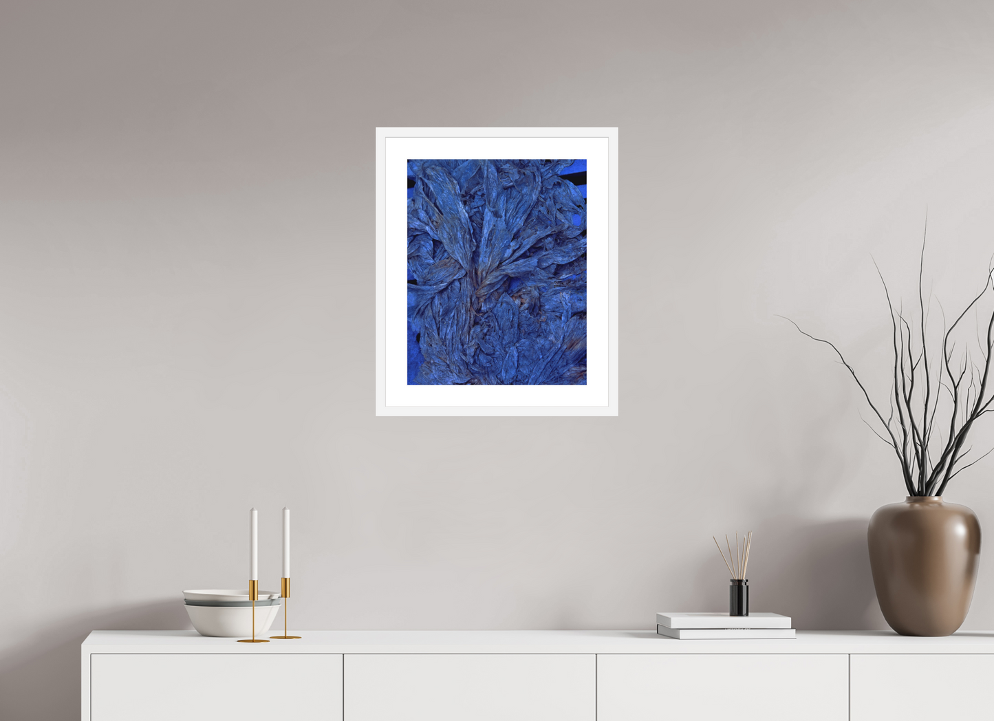 16 x 20″, Solid 0.8" White Wood Frame With 2" Natural White Passe-Partout with Museum Glass Plastic Bags