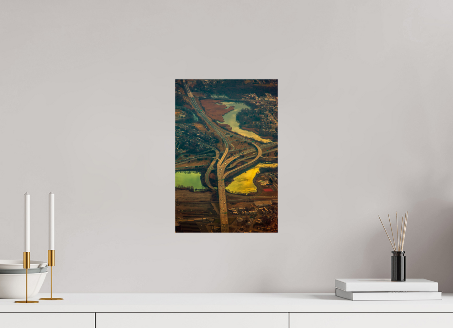 10 x 15″, Frameless Acrylic Glass Aerial View of Highway
