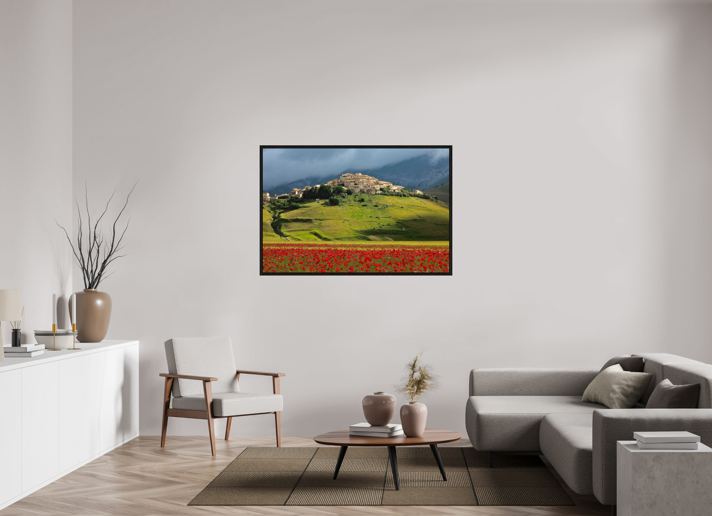 54 x 36″, Floater Frame Castelucci, Umbrian Landscape