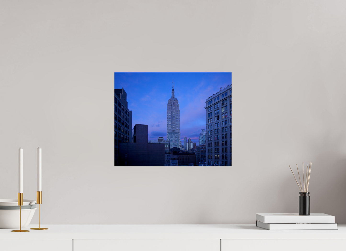 15 x 12″, Frameless Acrylic Glass The Empire State Building at Dusk