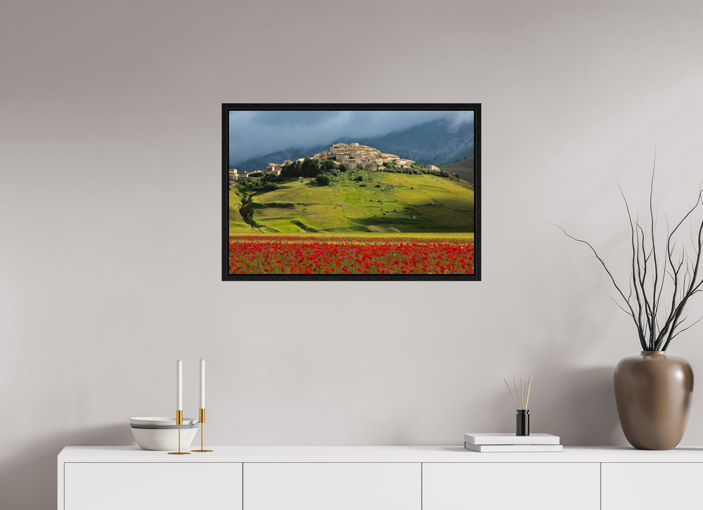 30 x 20″, Floater Frame Castelucci, Umbrian Landscape