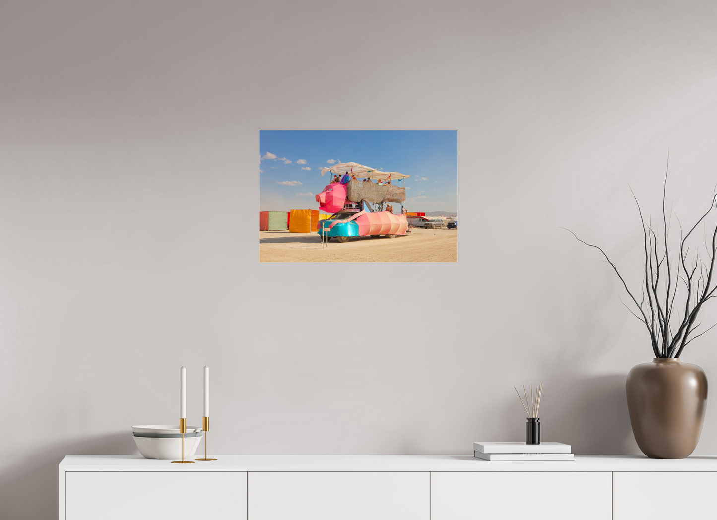 24 x 16″, Photo Print Under Acrylic Glass Burning Man - Art Car Ponco