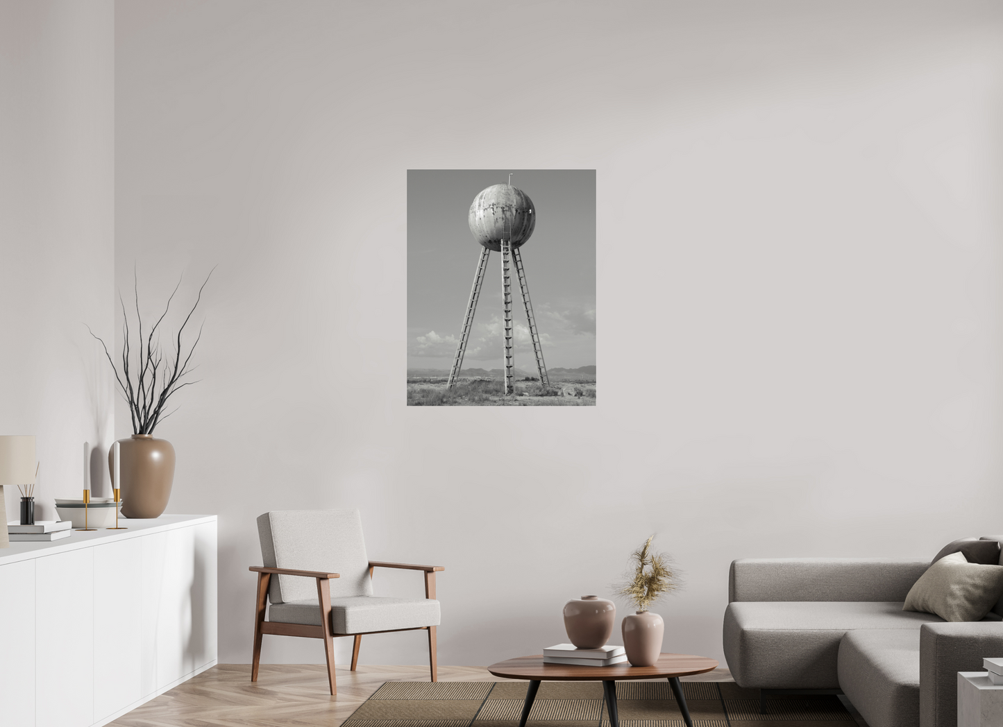 31 x 38.7″, Frameless Acrylic Glass Spherical Water Tower