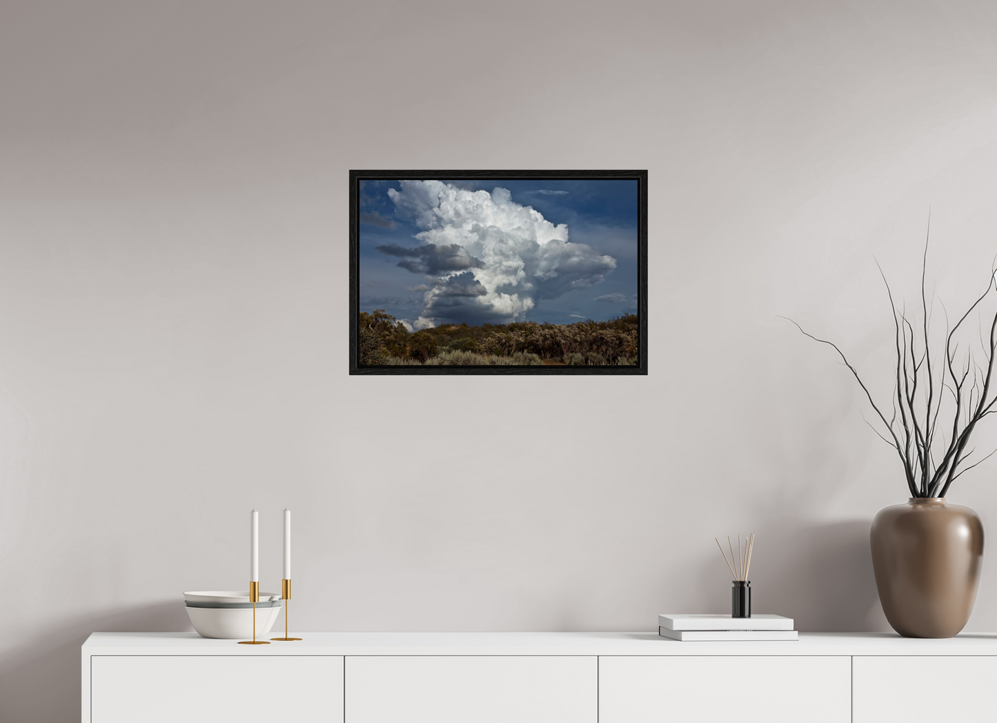 24 x 16″, Floater Frame Billowing Clouds