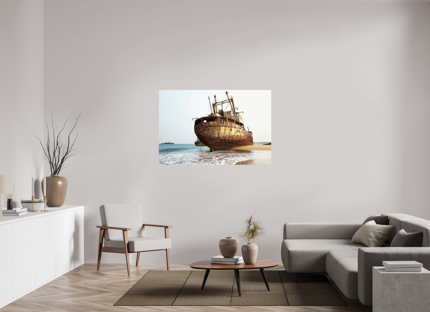 54 x 36″, Frameless Acrylic Glass Grounded Ships Angola