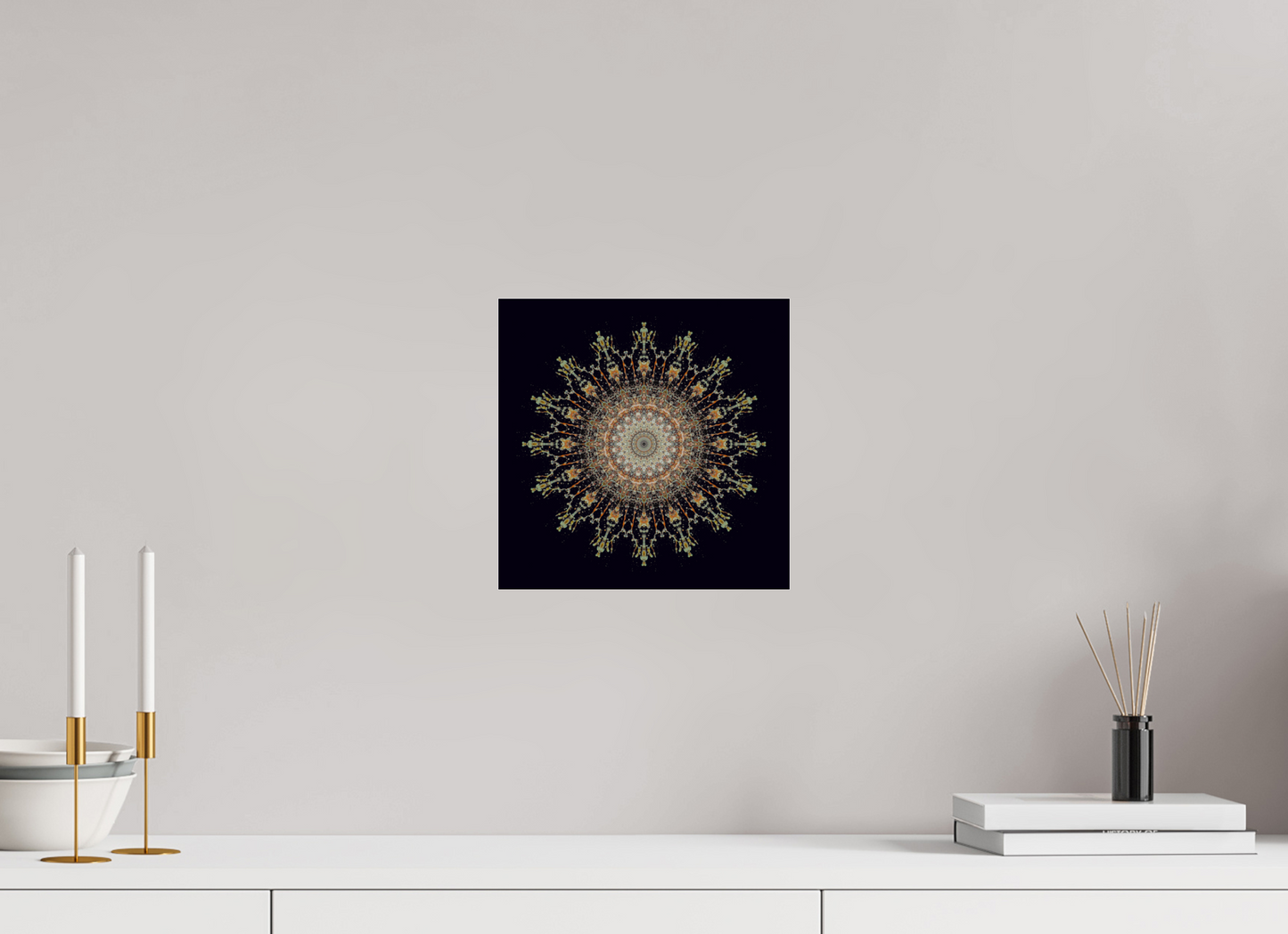 10 x 10″, Frameless Acrylic Glass Water Mandala No. 4092