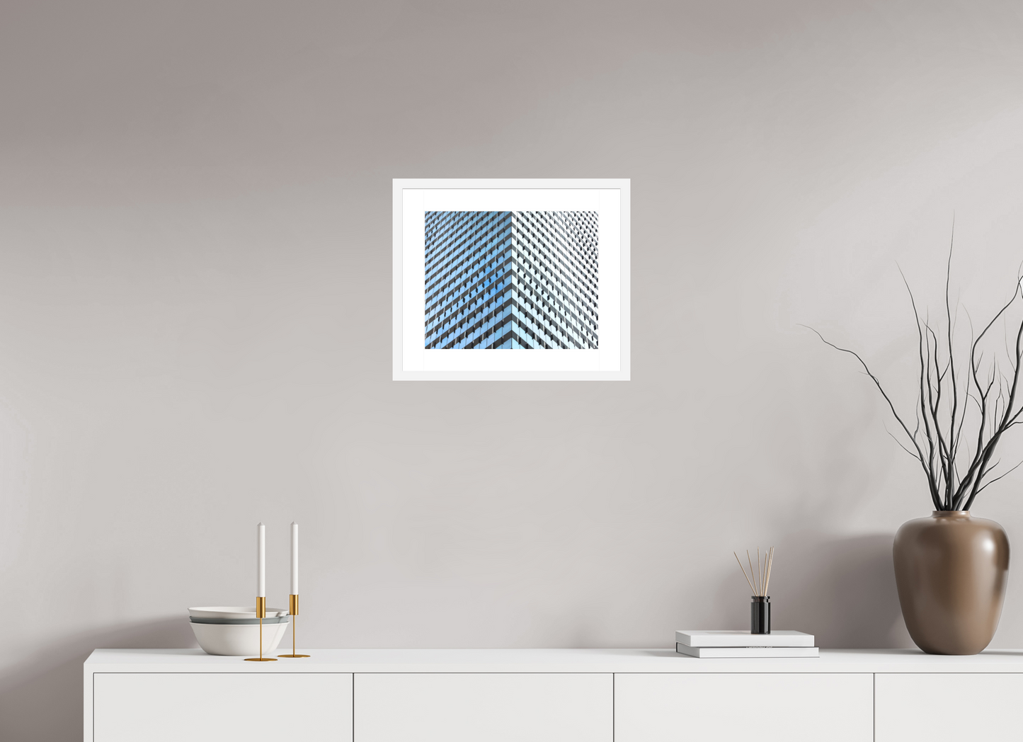 15 x 12″, Solid 0.8" White Wood Frame With 2" Natural White Passe-Partout with Museum Glass Glass Facade