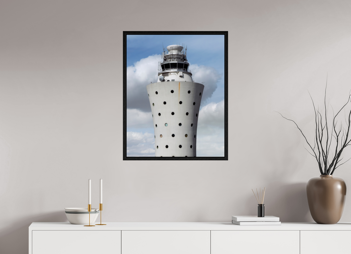 24 x 30″, Floater Frame Air Traffic Tower