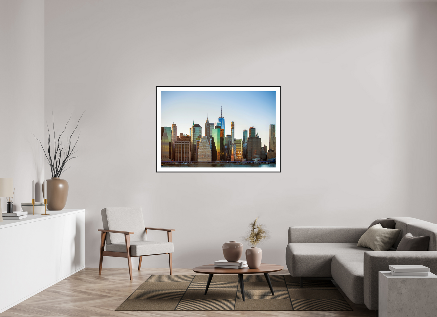 54 x 36″, Black Matte Frame Lower Manhattan