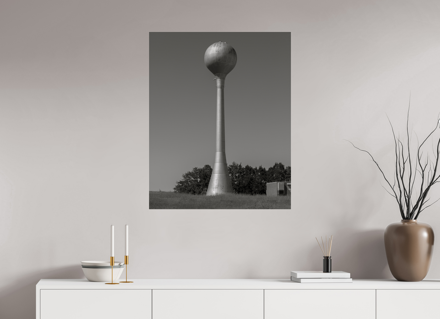 28 x 35″, Frameless Acrylic Glass Kansas Water Tower