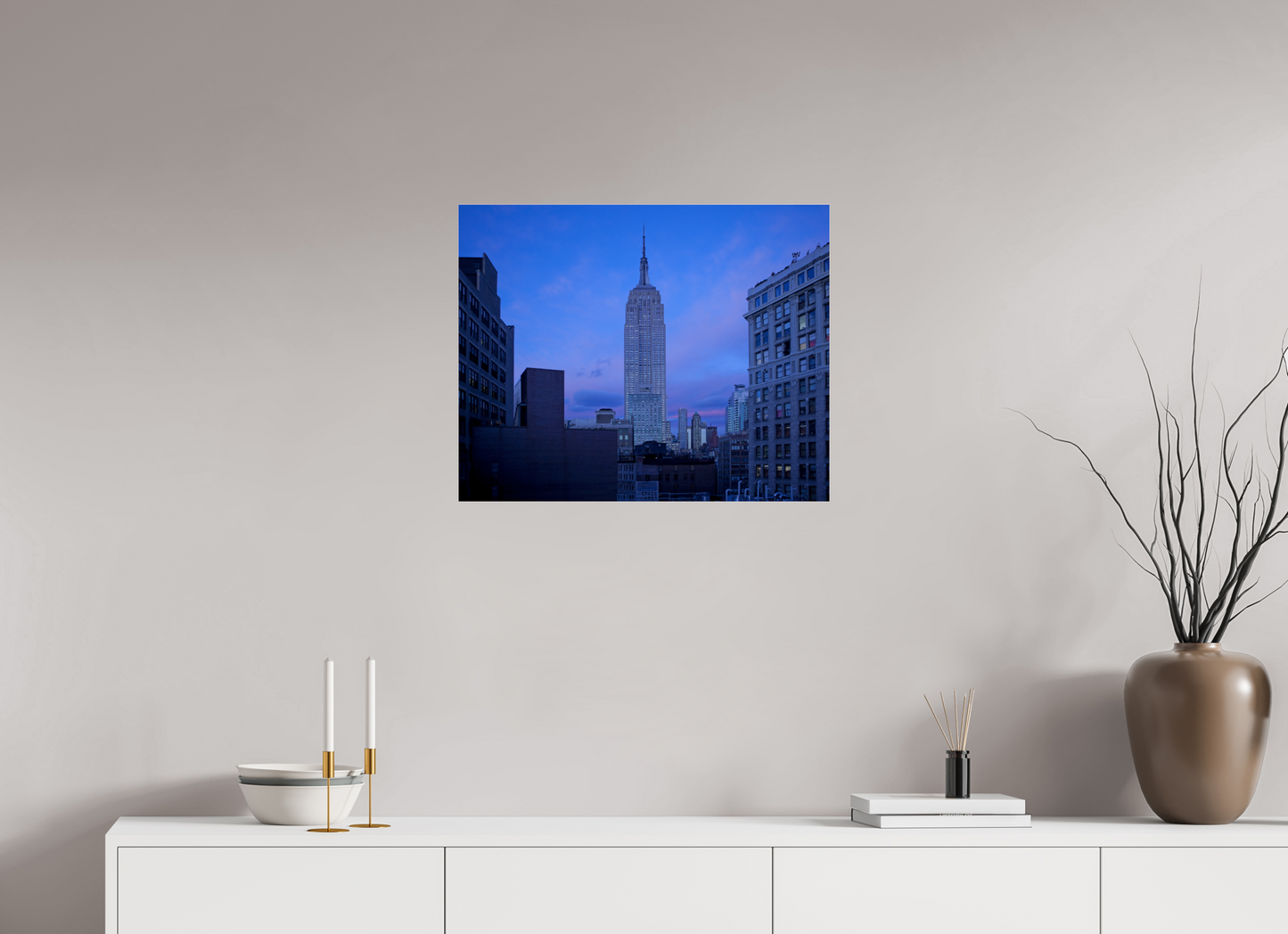 25 x 20″, Frameless Acrylic Glass The Empire State Building at Dusk