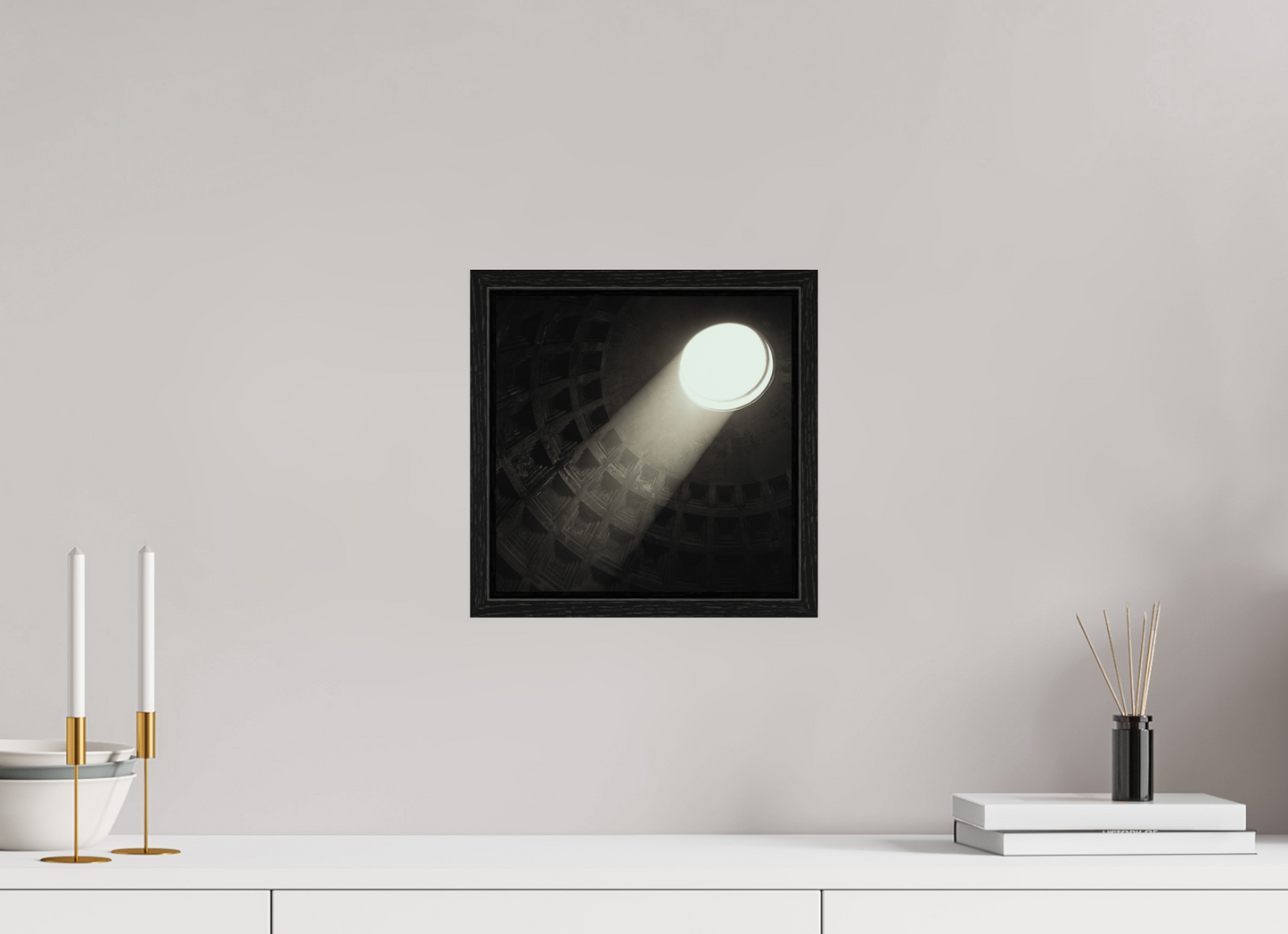 10 x 10″, Floater Frame Pantheon Ceiling