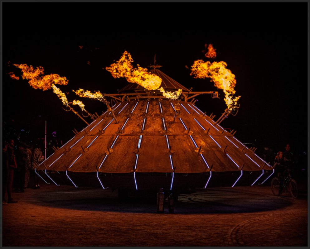 Burning Man - Da Vinci Tank with Flames