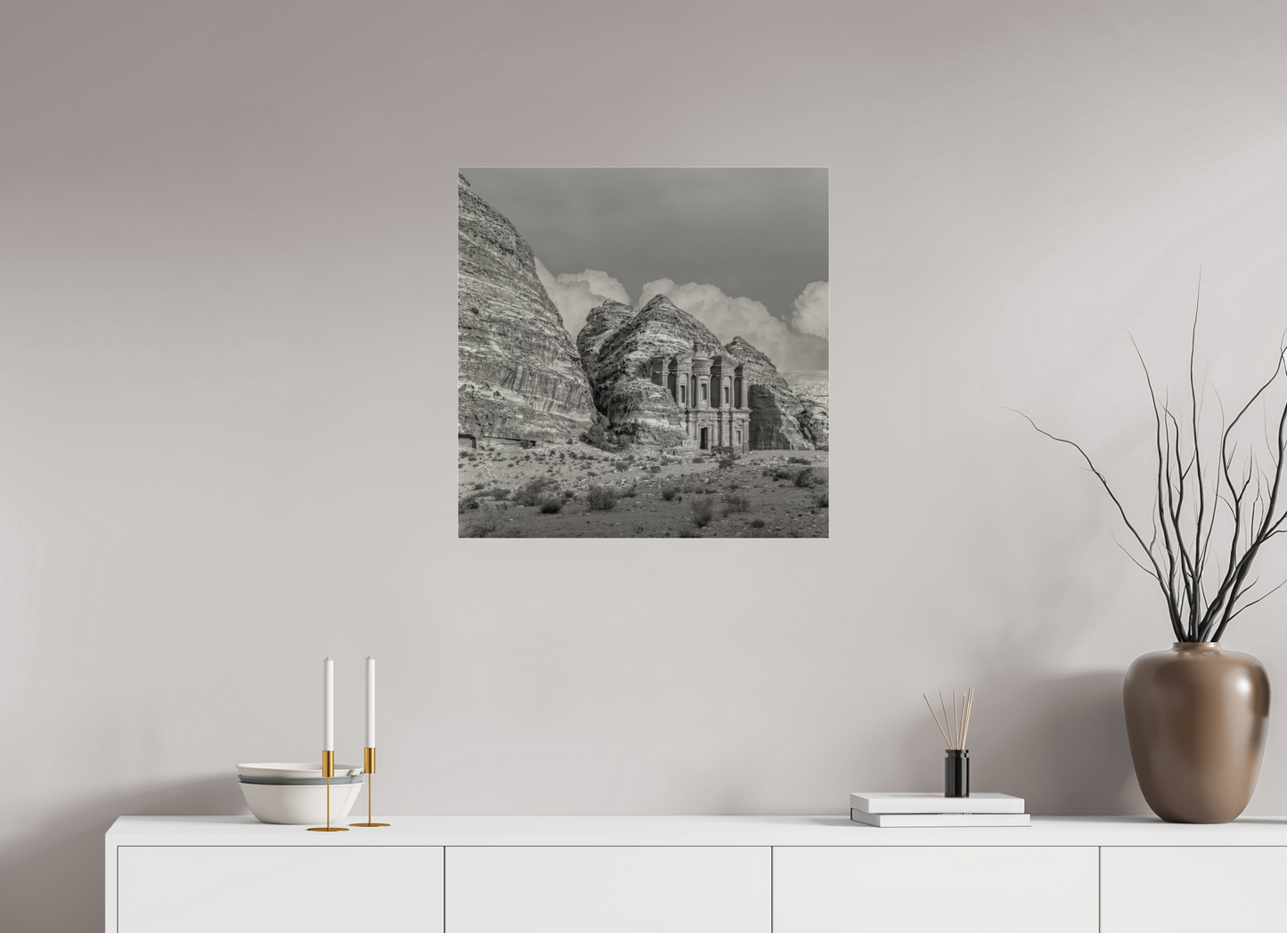 25 x 25″, Frameless Acrylic Glass #220 Monastary in Petra