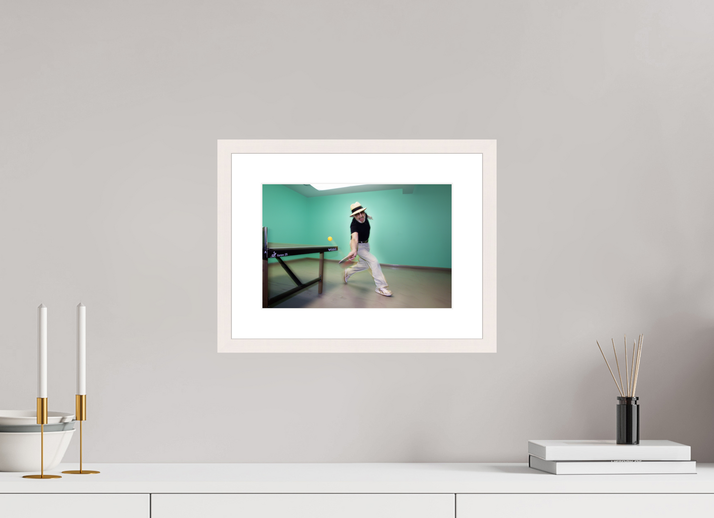 12 x 8″, Solid White Wood Frame With Natural White Passe-Partout Marty (Supreme) Reisman