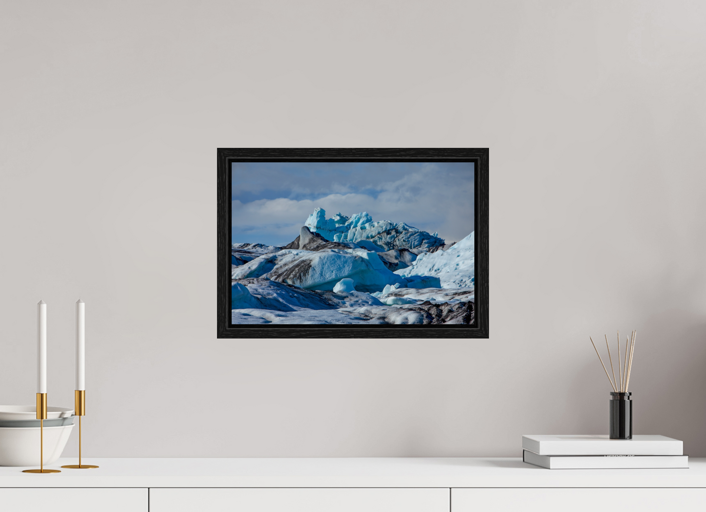 15 x 10″, Floater Frame Iceland Icebergs