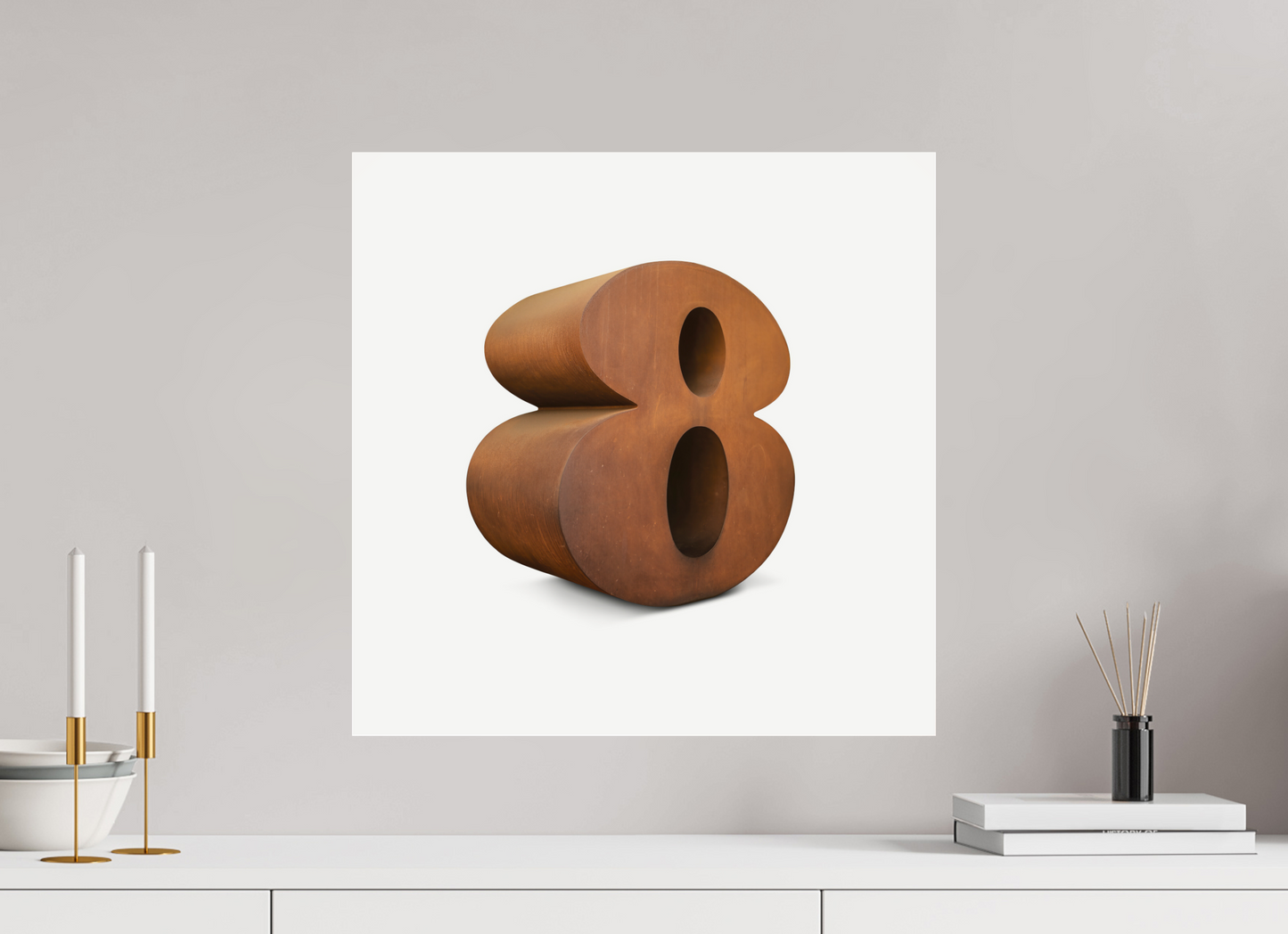 20 x 20″, Frameless Acrylic Glass Number 8