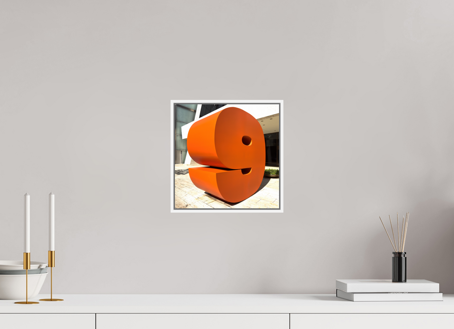 10 x 10″, White Matte Frame, No Border Number 9