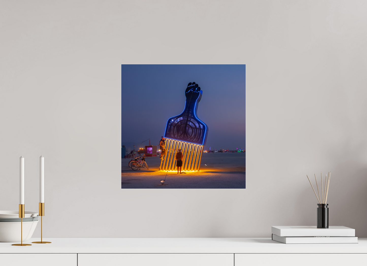 15 x 15″, Frameless Acrylic Glass Burning Man - Fro Pick