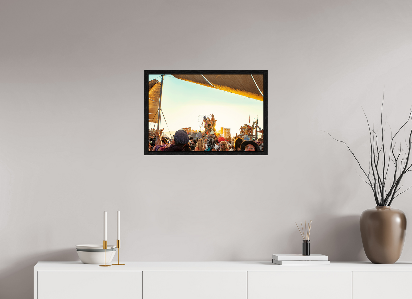 24 x 16″, Floater Frame Burning Man - Gathering