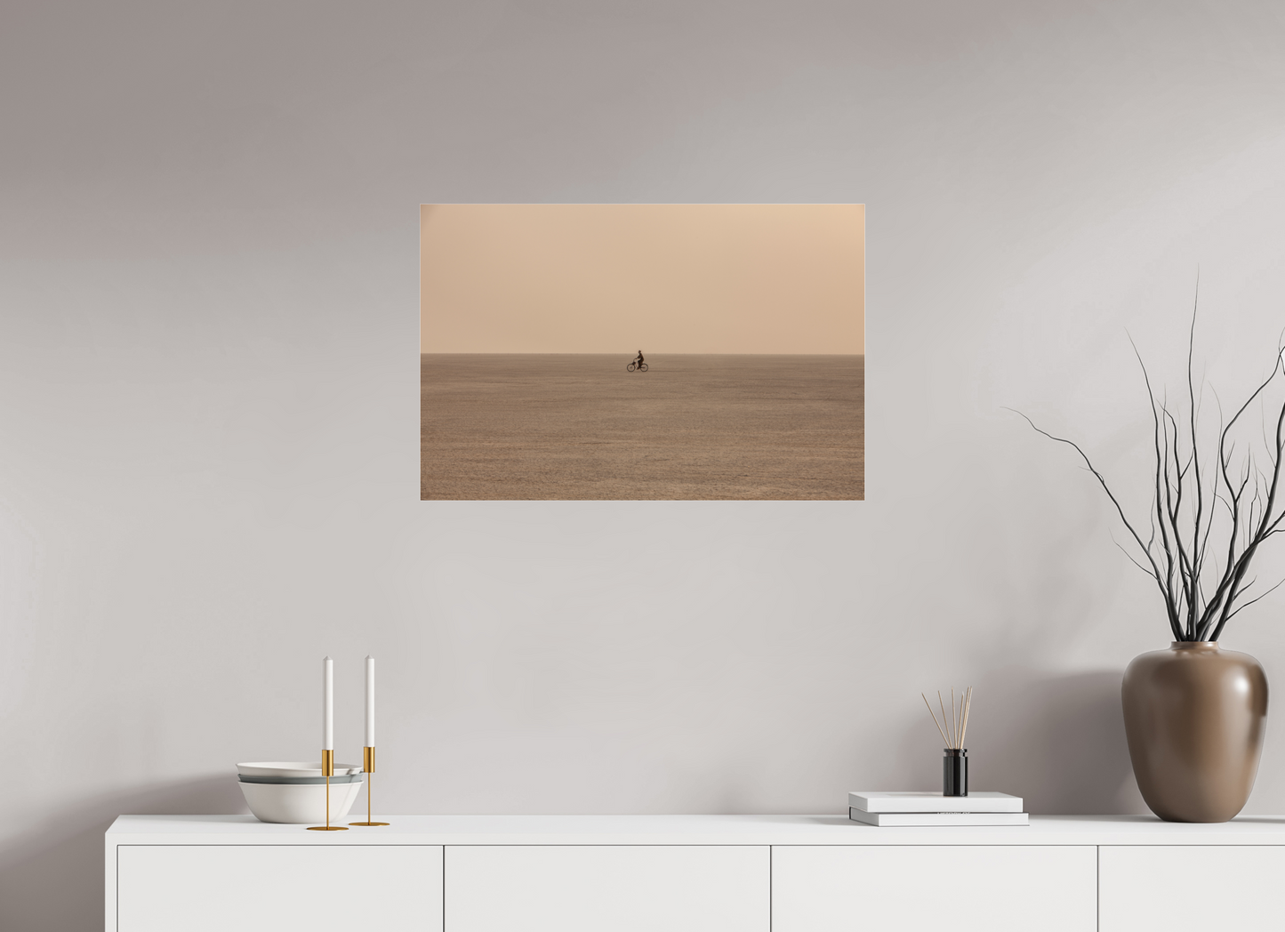 30 x 20″, Frameless Acrylic Glass Burning Man - Woman on Bike