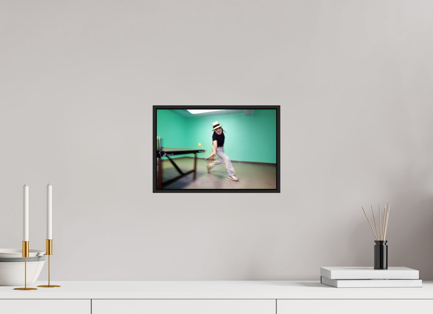 12 x 8″, Black Matte Frame, No Border Marty Reisman