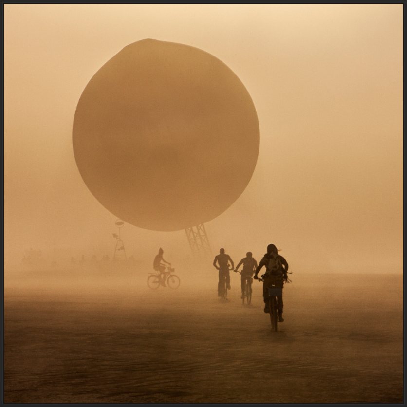 Burning Man - Weather Balloon and Bikers