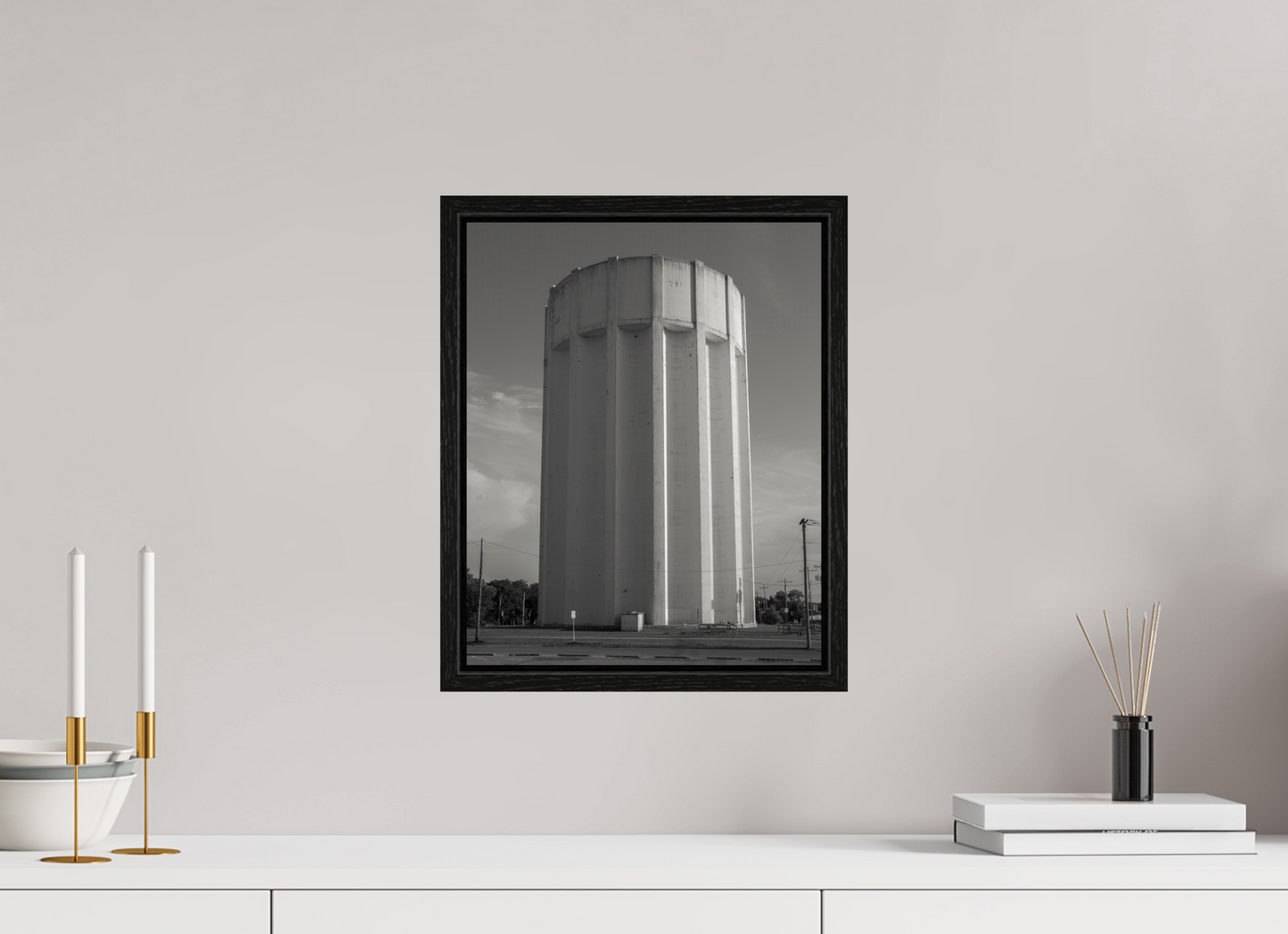 12 x 15″, Floater Frame Ribbed Water Tower Kansas
