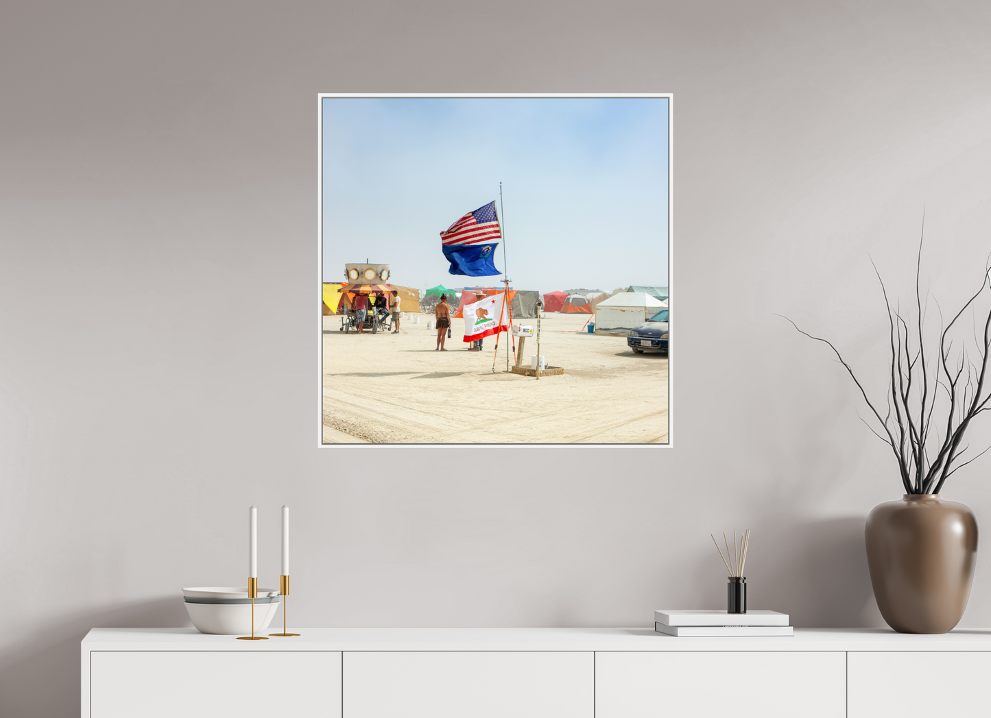 Burning Man - Woman with Flags