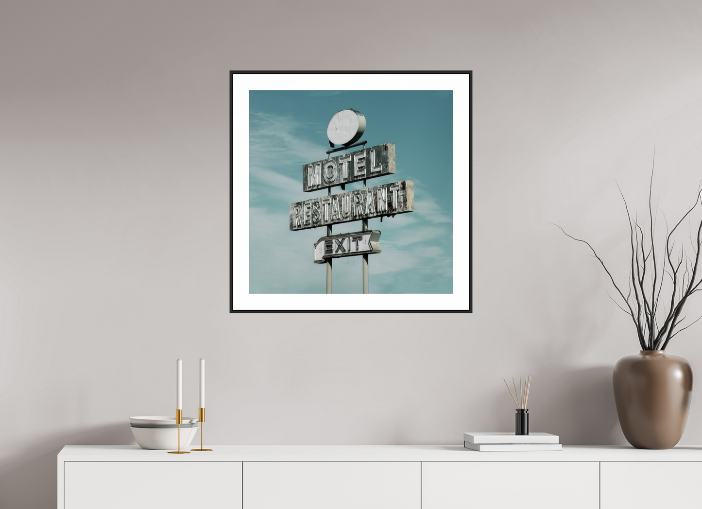 Motel Restaurant Exit Sign