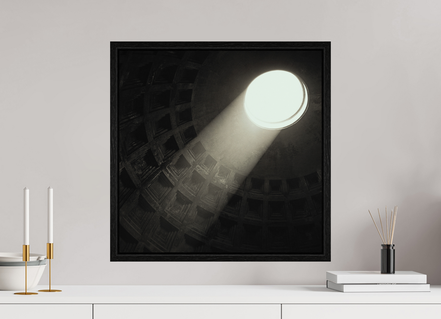 20 x 20″, Floater Frame Pantheon Ceiling