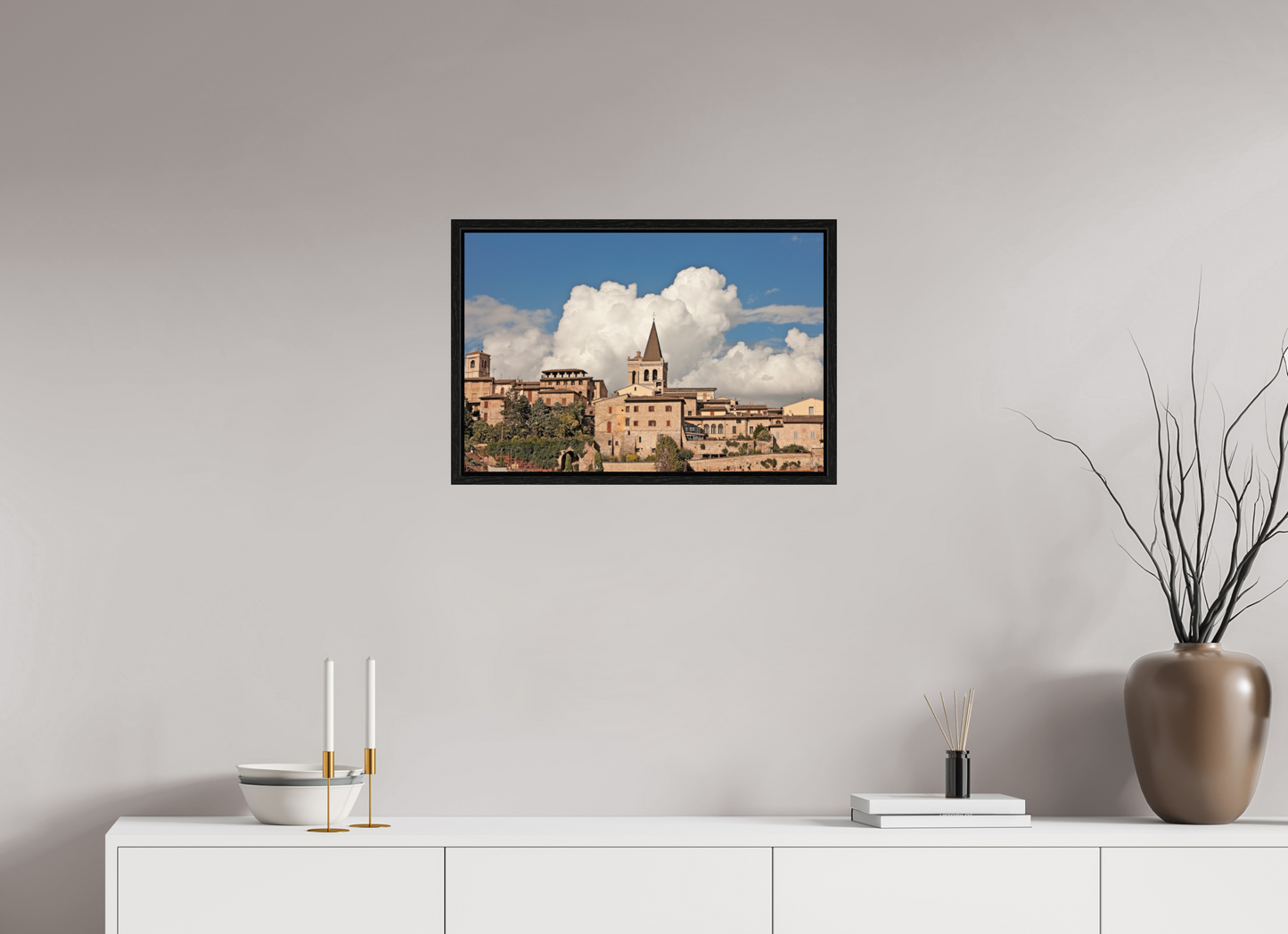 24 x 16″, Floater Frame Town of Spello Umbria