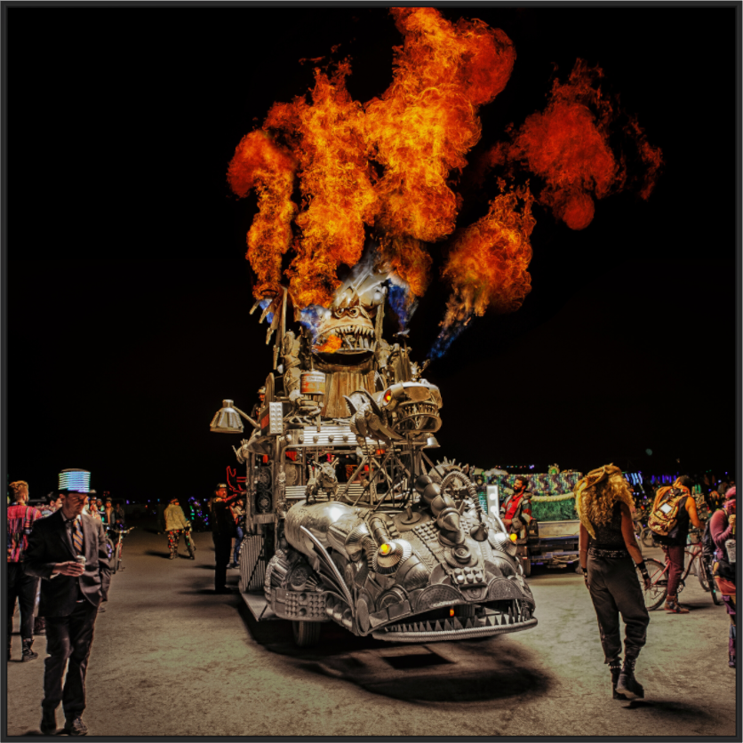 Burning Man - Art Car with Flames