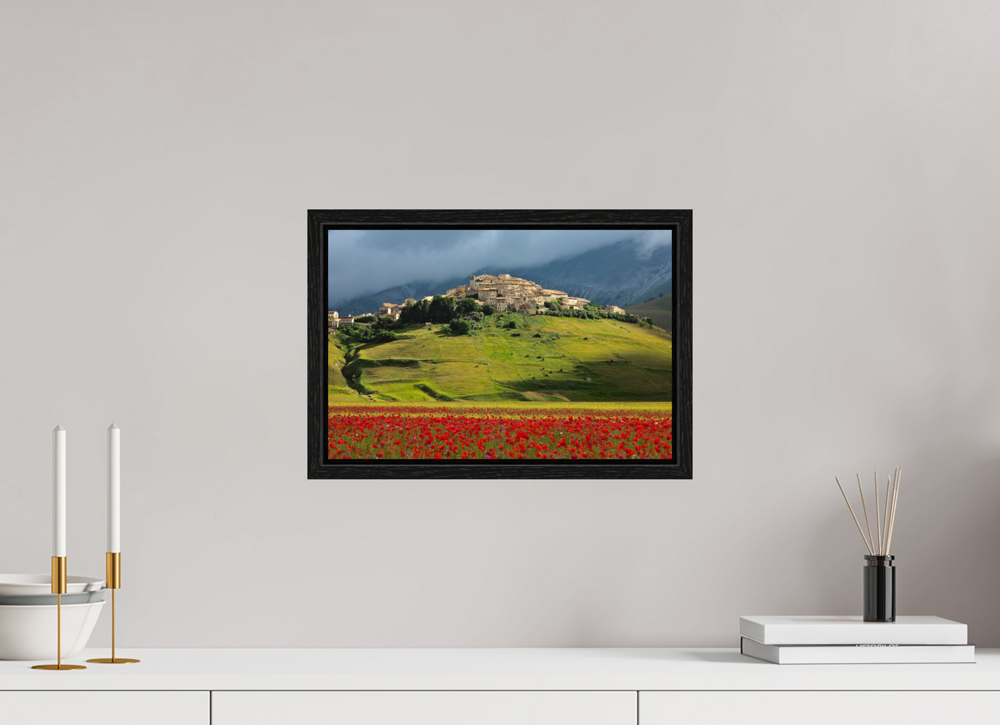 15 x 10″, Floater Frame Castelucci, Umbrian Landscape