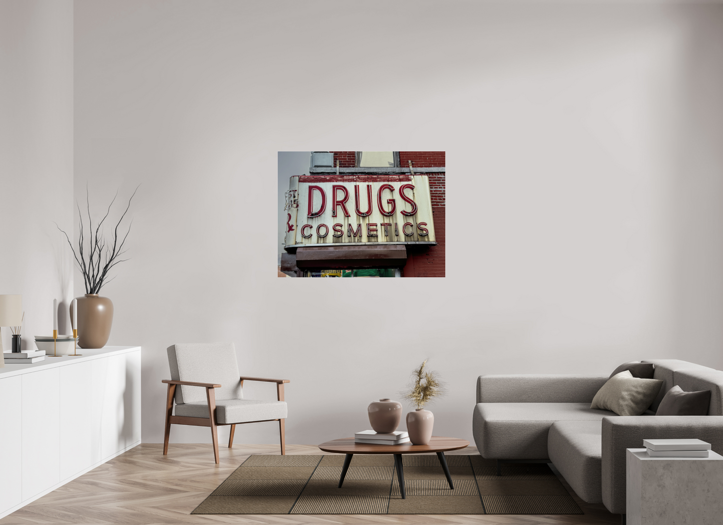 48 x 36″, Frameless Acrylic Glass Drug Cosmetics Sign