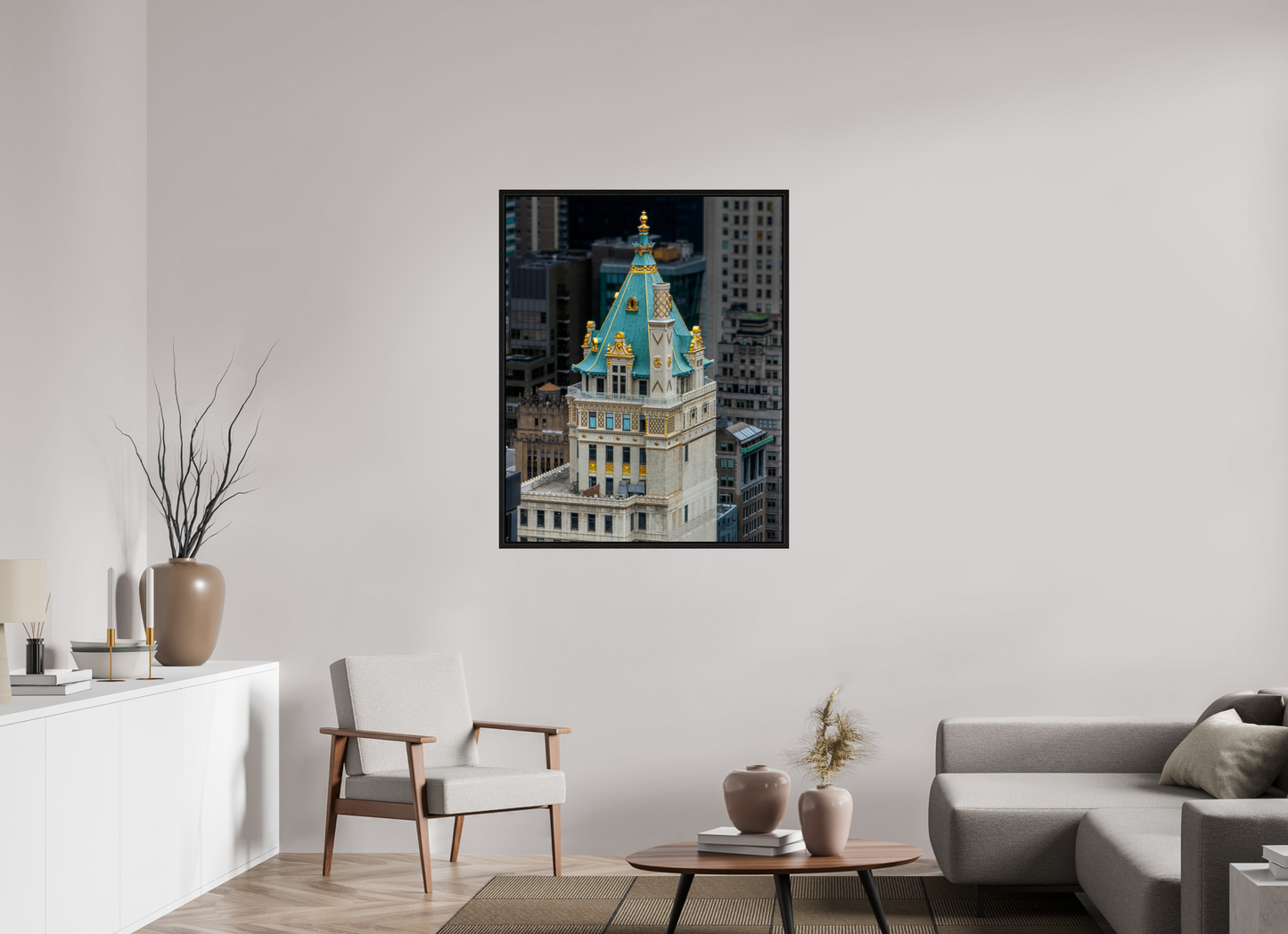 35 x 43.7″, Floater Frame The Heckscher Building